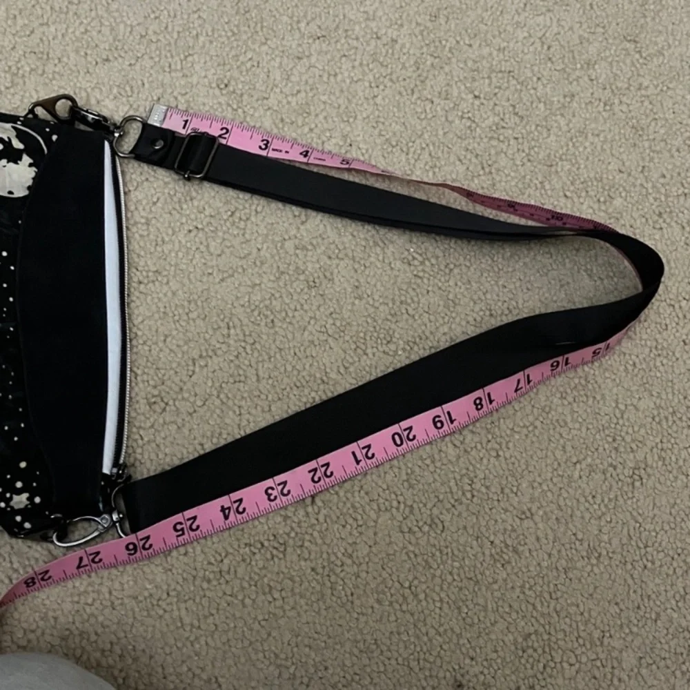 Moon and stars celestial crossbody bag, small purse, handmade, metallic, cotton - Picture 7 of 9